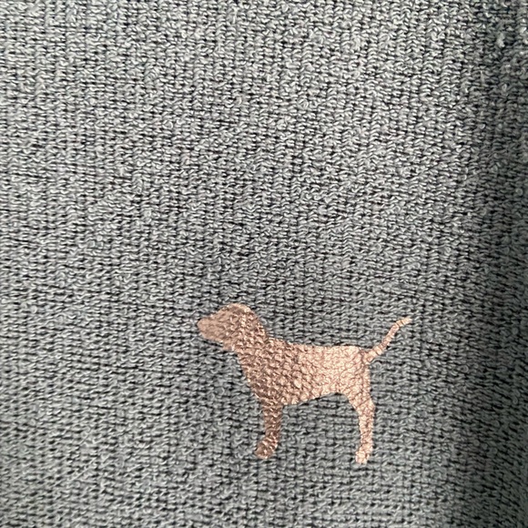 Victoria’s Secret PINK Blue Terry Soft Oversized Mock Neck Sweatshirt - Picture 3 of 5